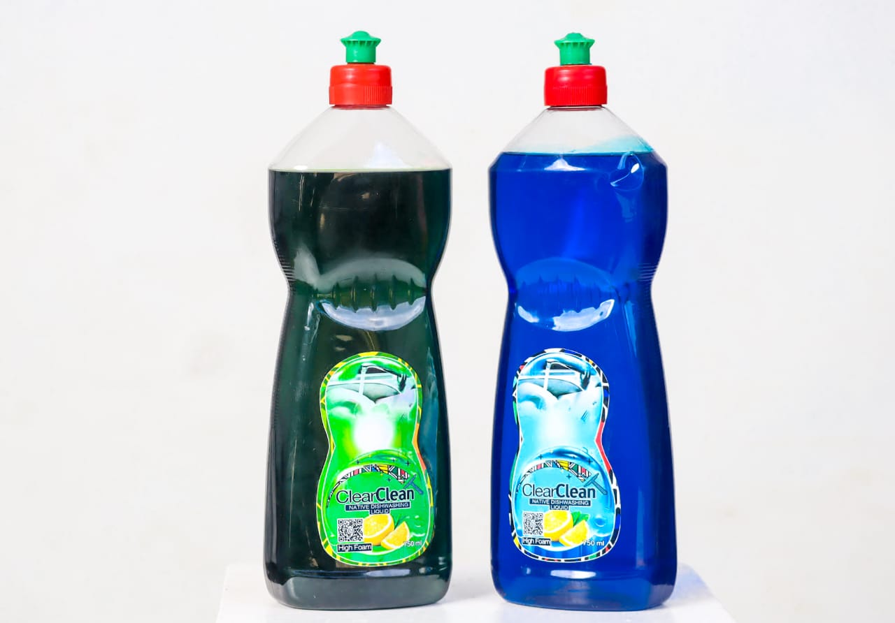 ClearClean Dish Soap Bottles, Green and Blue